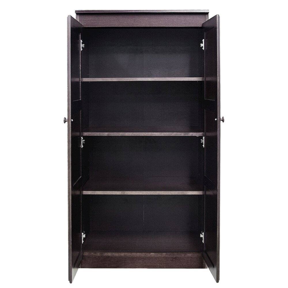 Left. Concepts in Wood - Multi use Storage Cabinet 4 Shelves Espresso Finish - Brown.