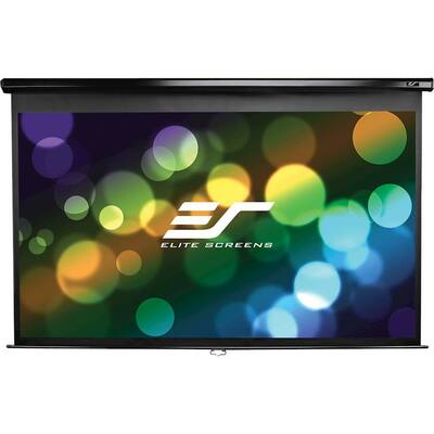 Elite Screens - Manual Series 100" Pull-Down Projector Screen - Black