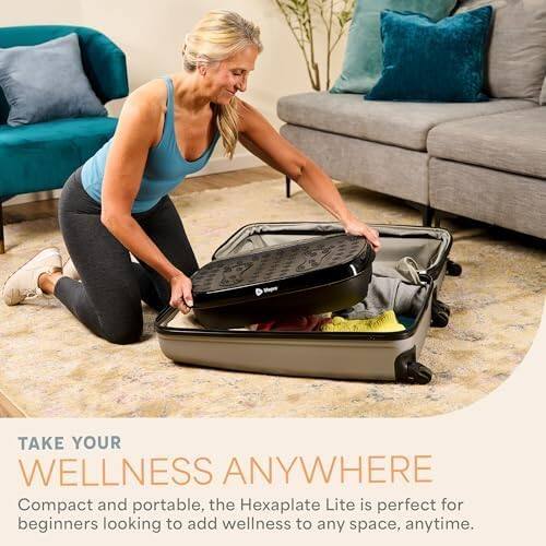 TAKE YOUR WELLNESS ANYWHERE

Compact and portable, the Hexaplate Lite is perfect for beginners looking to add wellness to any space, anytime.