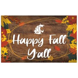 Fan Creations - Washington State Cougars 11'' x 19'' Happy Fall Y'all Sign - Brown