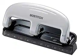 Bostitch - 3-Hole Punch, 20-Sheet Capacity, Silver/Black (ACI2220) - EZ Squeeze