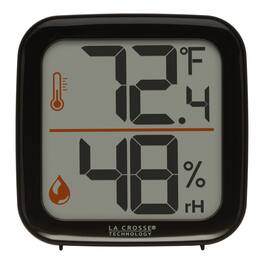 La Crosse Technology - Monochromatic Display Indoor Thermometer with Humidity - Black