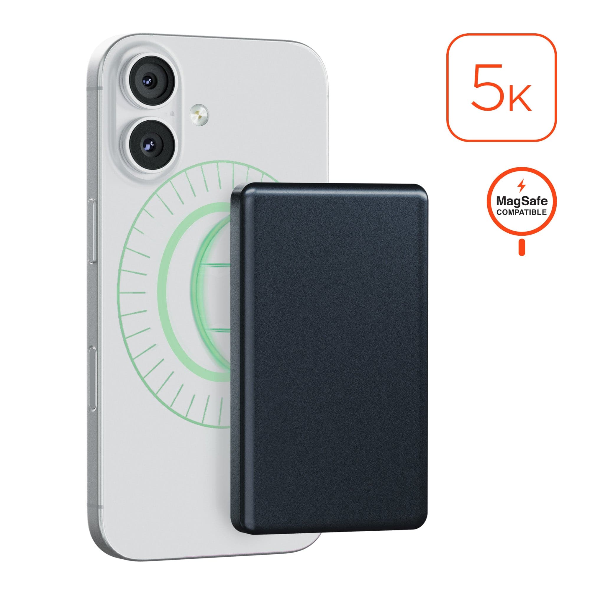 iBasics - 5000mAh MagSafe Power Bank – 15W Magnetic Wireless Charger - Black