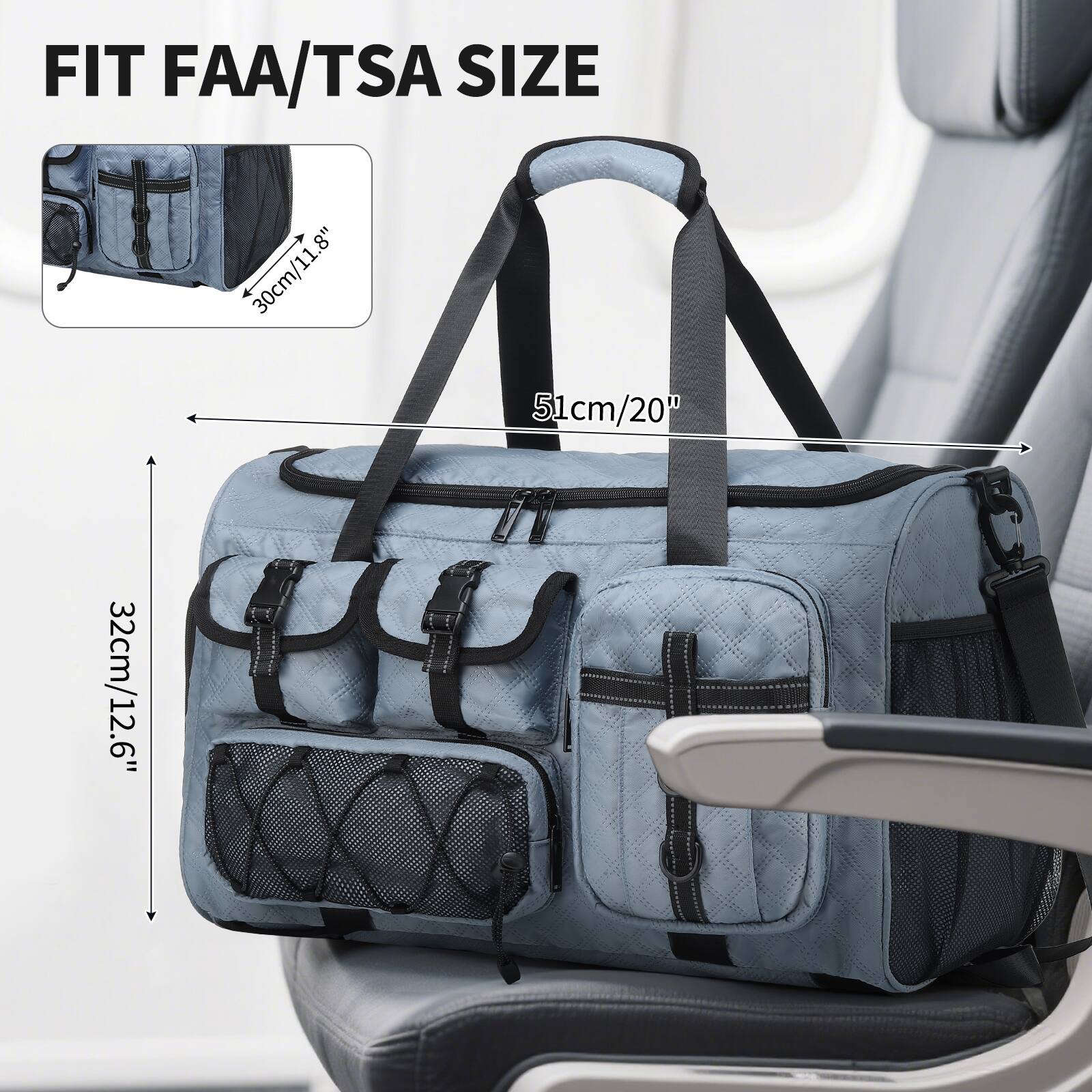 FIT FAA/TSA SIZE  
30cm/11.8"  
51cm/20"  
32cm/12.6"