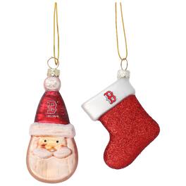 The Memory Company - Two-Pack Santa & Stocking Blown Glass Ornament Set - Multicolor