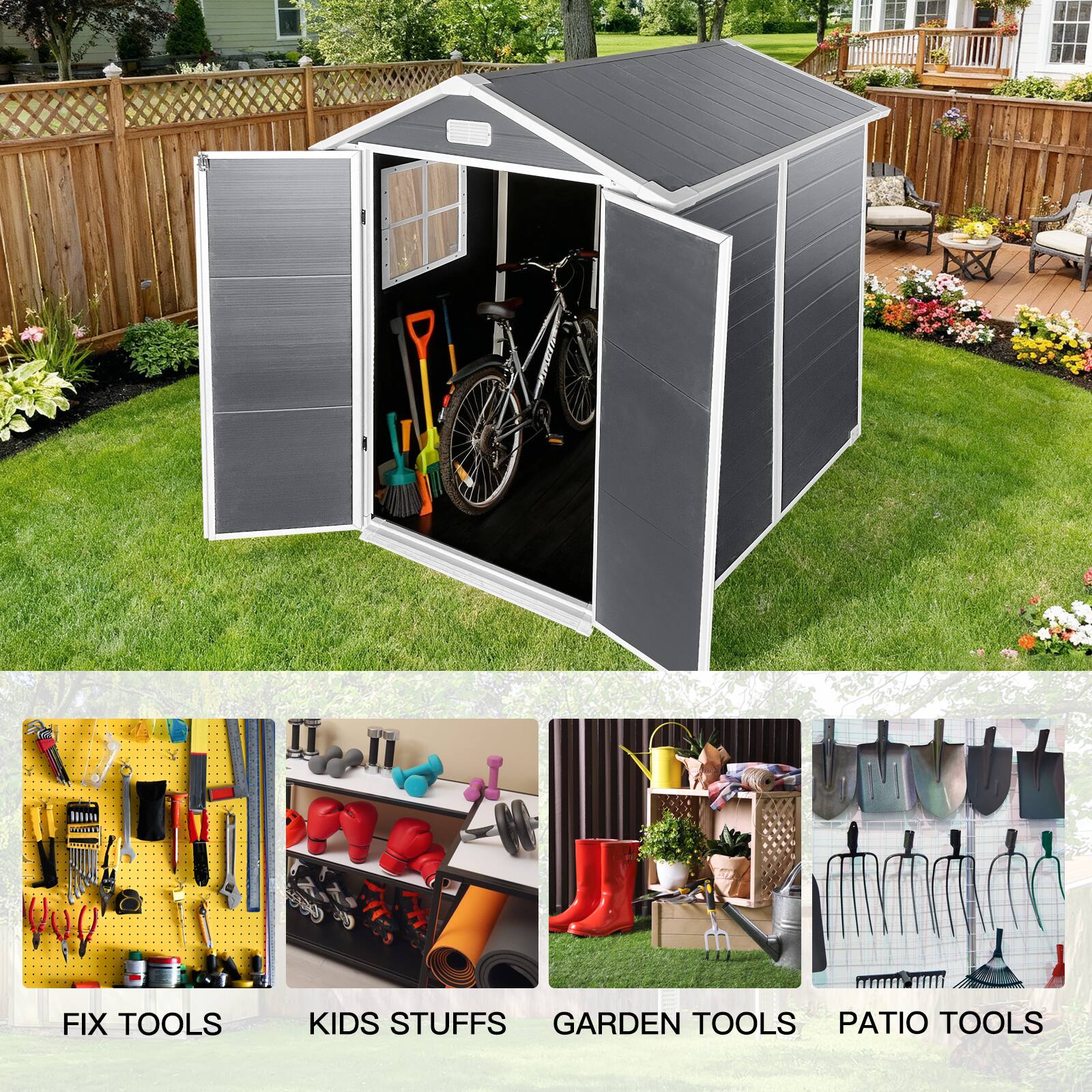 FIX TOOLS  
KIDS STUFFS  
GARDEN TOOLS  
PATIO TOOLS