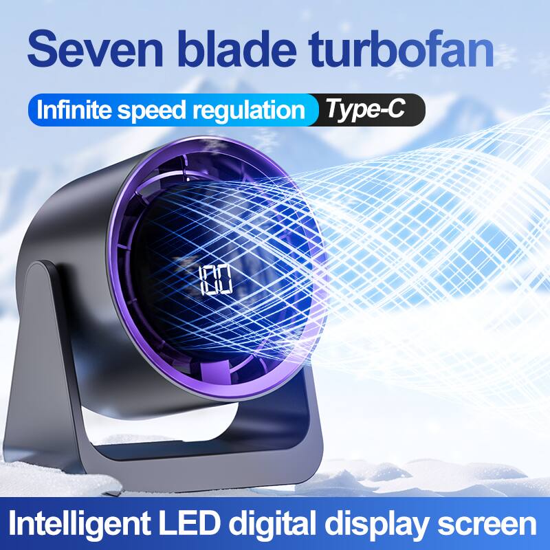 Seven blade turbofan  
Infinite speed regulation  
Type-C  
Intelligent LED digital display screen