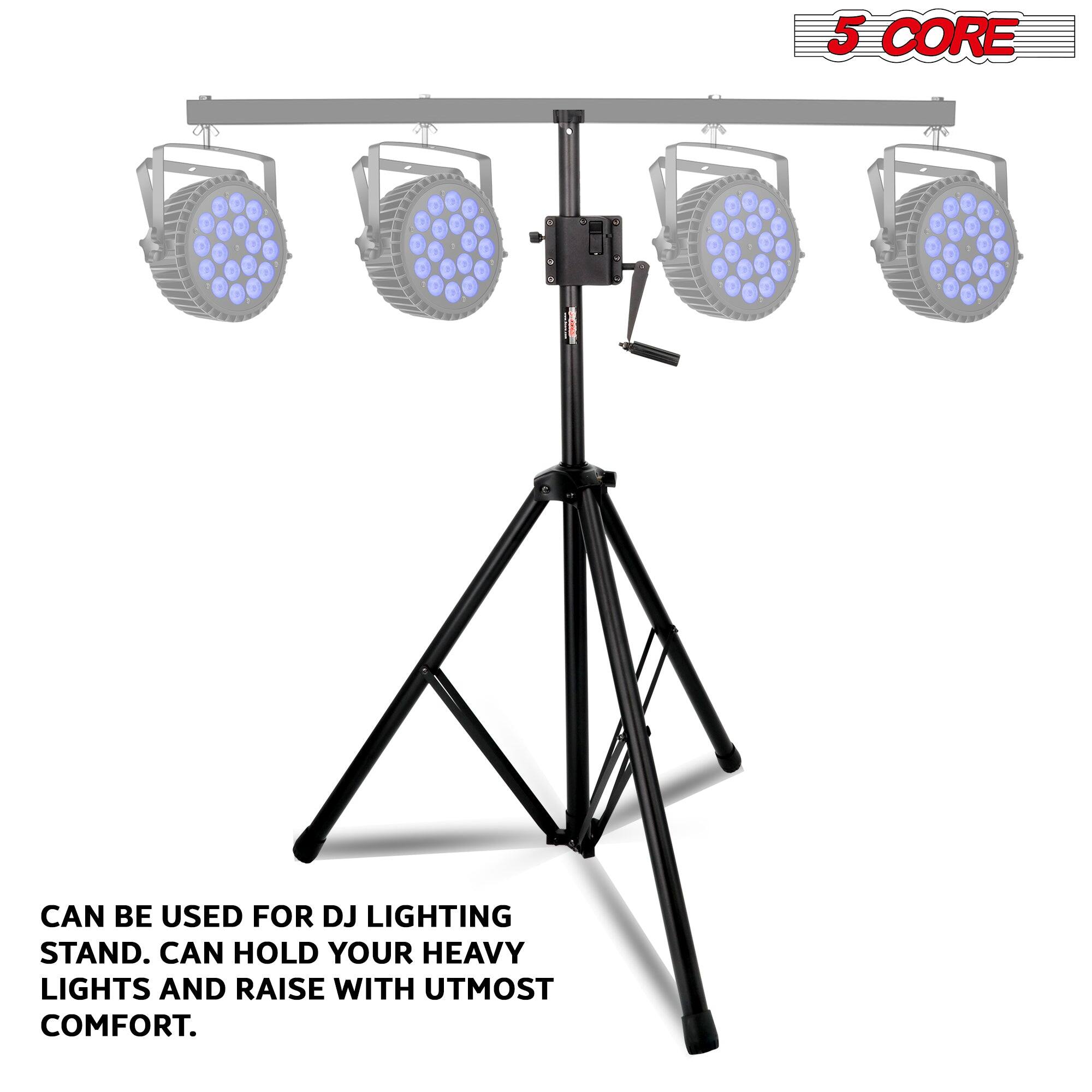The corrected text is:

"5 CORE 1 1 3 1 can be used for DJ lighting stand. Can hold your heavy lights and raise with utmost comfort."