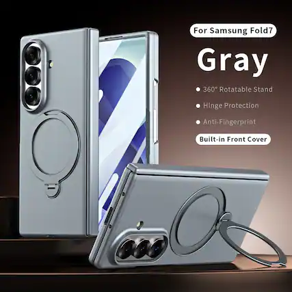 For Samsung Fold7 Gray
360° Rotatable Stand
Hinge Protection
Anti-Fingerprint
Built-in Front Cover