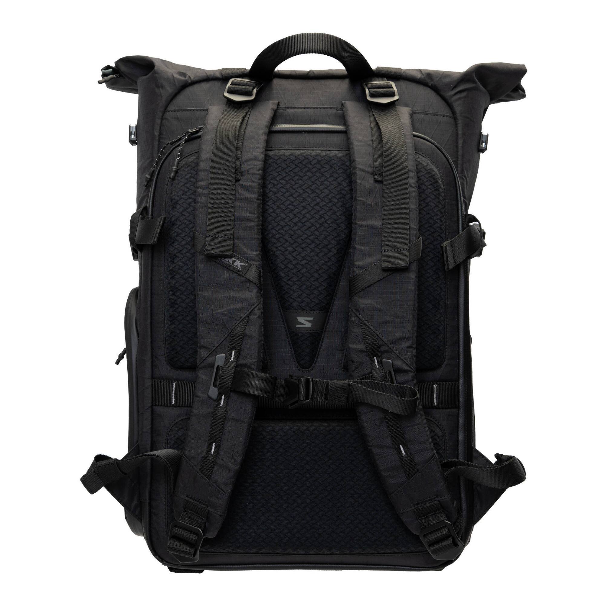 Angle. Sakk Gear - Sakk Gear Rolltop Ranger Water-resistant Camera Backpack (25L, Black) - Black.