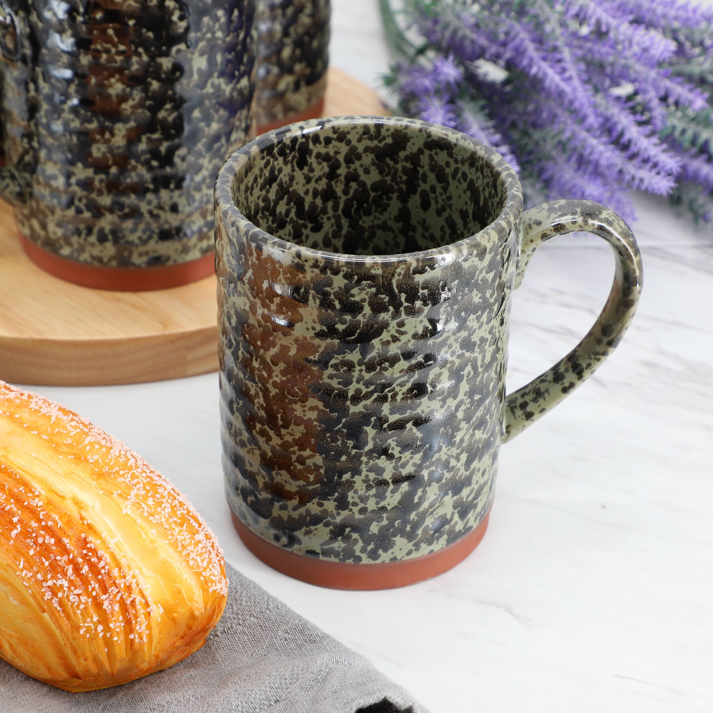 Alt View 4. Gibson - Gibson Home Terra Bella 4 Piece 18.5 Ounce Terracota Mug Set in Peacock Green - Peacock Green.