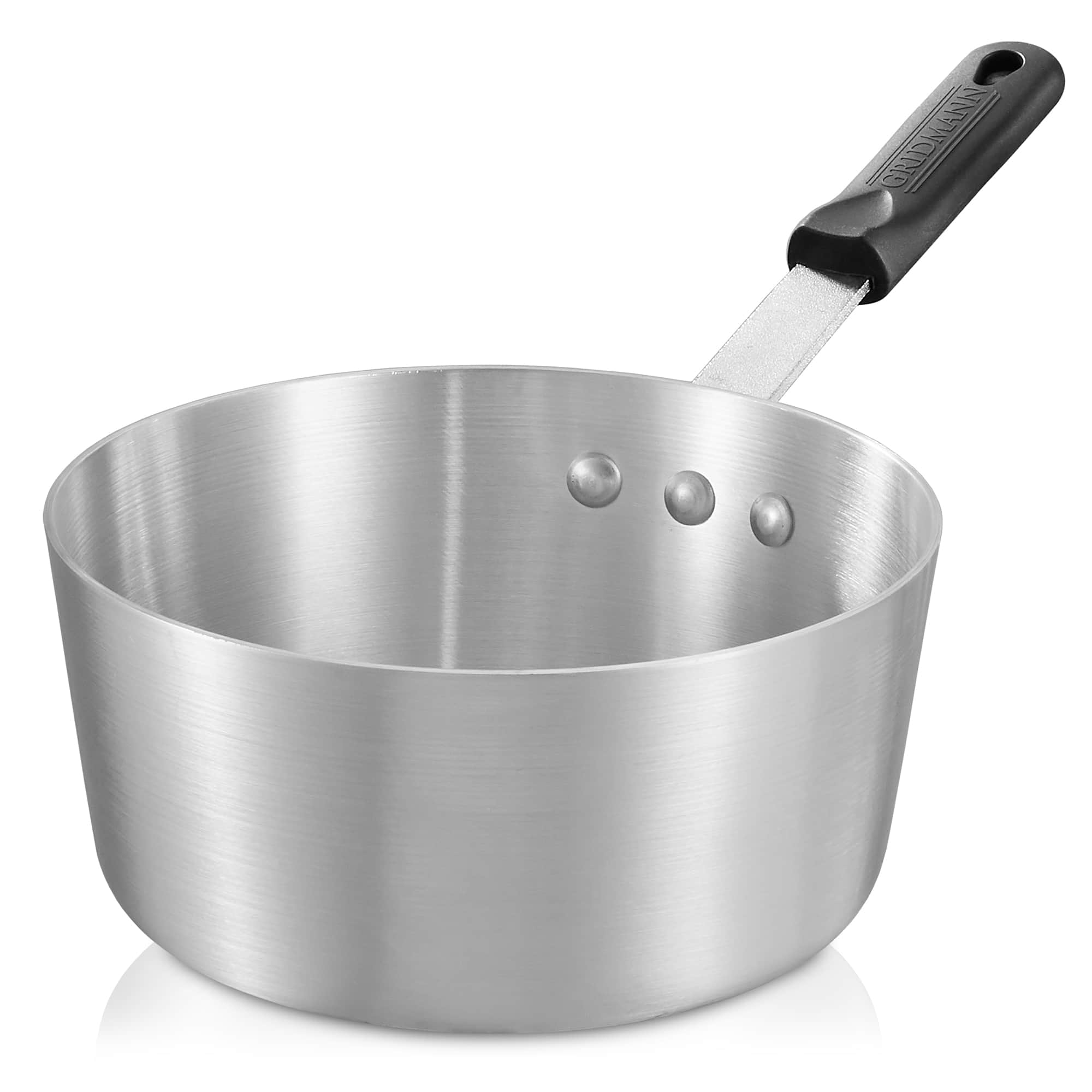 GRIDMANN - 2.75-QT Aluminum Sauce Pan and Silicone Handle NSF Pro Cookware - Silver