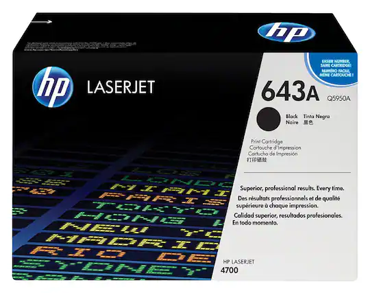 Front. HP - 643A High-Yield Toner Cartridge - Black.