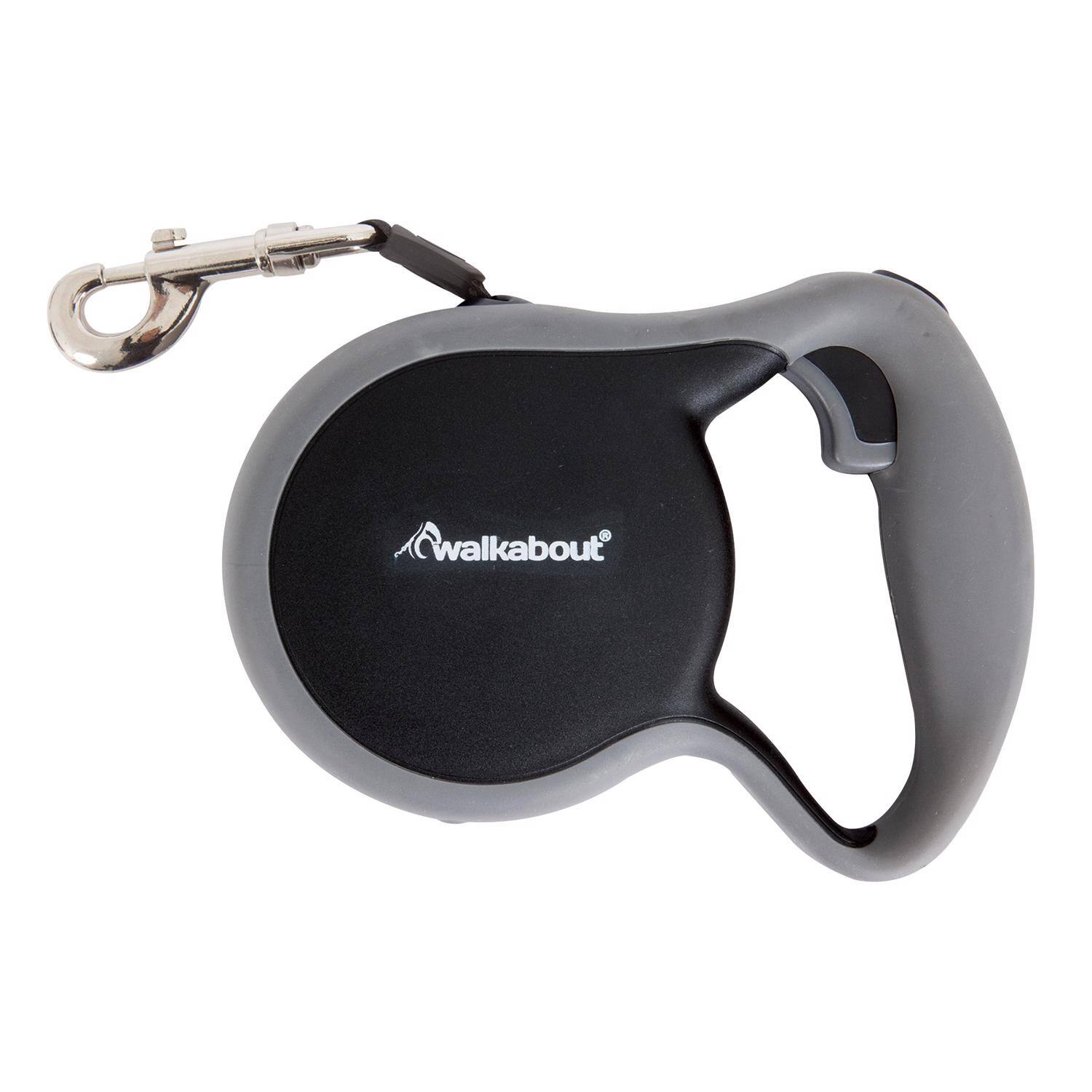 Front. Petmate - Petmate Walkabout Black Plastic Retractable Leash Large - Black.