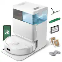 iRobot - Roomba 405 (G185) Combo Vacuum & Mop + AutoWash Dock - Dual Spinning Mop Pads, Self Empties, Intense Suction, Pad Lift - White - Front_Zoom