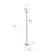 Left. Lalia Home - Torchiere 800lm Floor Lamp with Reading Light and Marble Glass Shades - Rose Gold/White Shade.