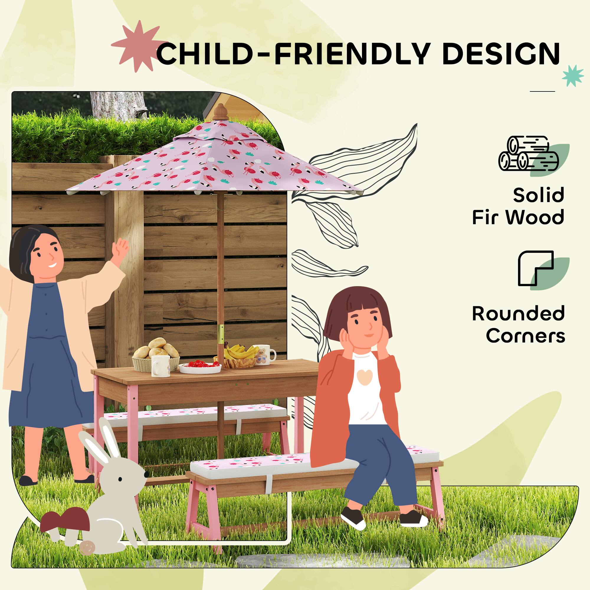 CHILD-FRIENDLY DESIGN  
Solid Fir Wood  
Rounded Corners