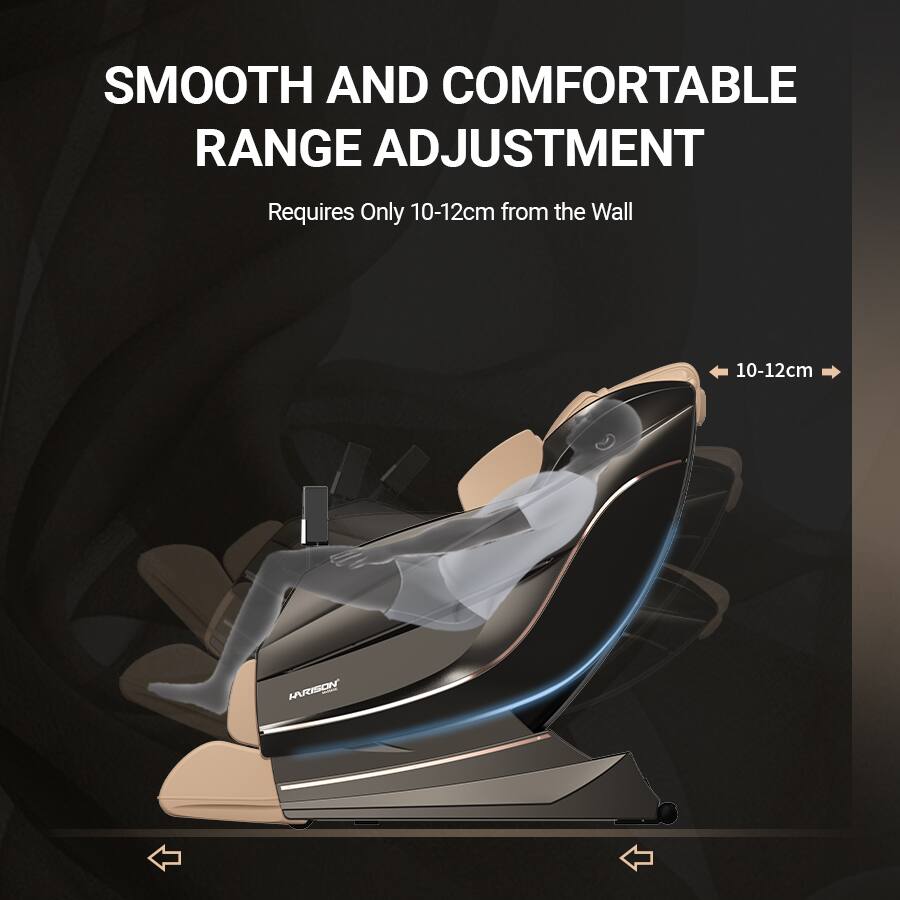 SMOOTH AND COMFORTABLE RANGE ADJUSTMENT  
Requires Only 10-12cm from the Wall
