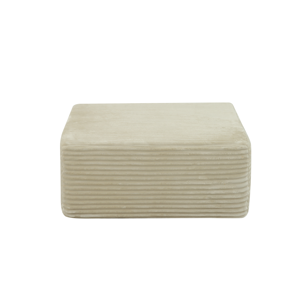 Alt View 4. PDTEND - Contemporary Beige Ottoman for Living Room and Bedroom - Beige.
