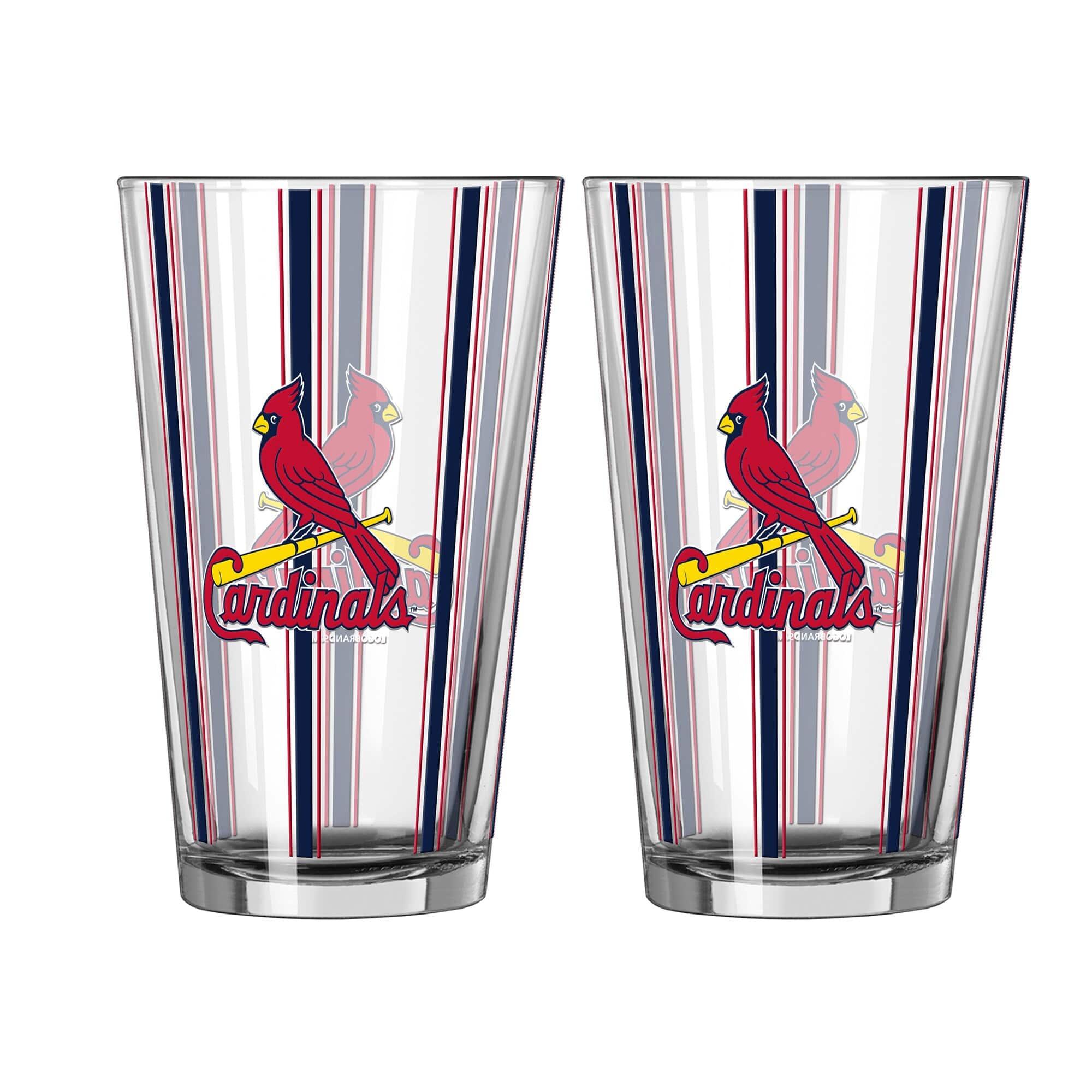 Logo Brands - Two-Piece 16oz. Striped Pint Glass Set - Multicolor