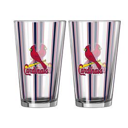 Logo Brands - Two-Piece 16oz. Striped Pint Glass Set - Multicolor