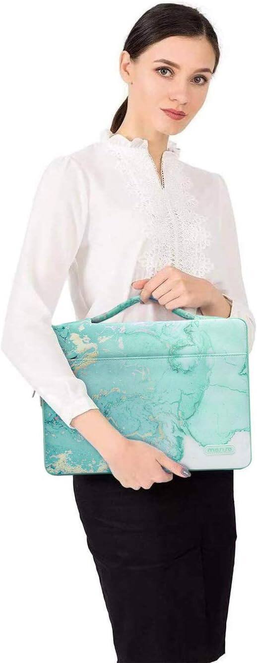 Alt View 3. mosiso - 5-in-1 MacBook Air 13 Case and Sleeve Kit A2337/A2179/A1932 - Green Marble.