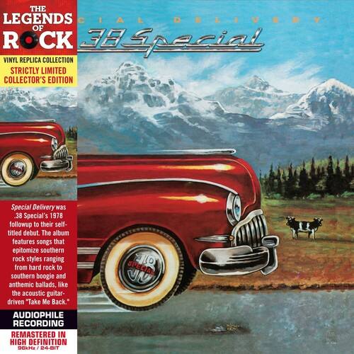 **The Legends of Rock**  
**Special Delivery**  
**38 Special**  
**Vinyl Replica Collection**  
**Strictly Limited Collector's Edition**

Special Delivery was 38 Special's 1978 followup to their self-titled debut. The album features songs that epitomize southern rock styles ranging from hard rock to southern boogie and anthemic ballads, like the acoustic guitar-driven "Take Me Back."

**Audiophile Recording**  
**Remastered in High Definition**  
**96kHz 24-Bit**