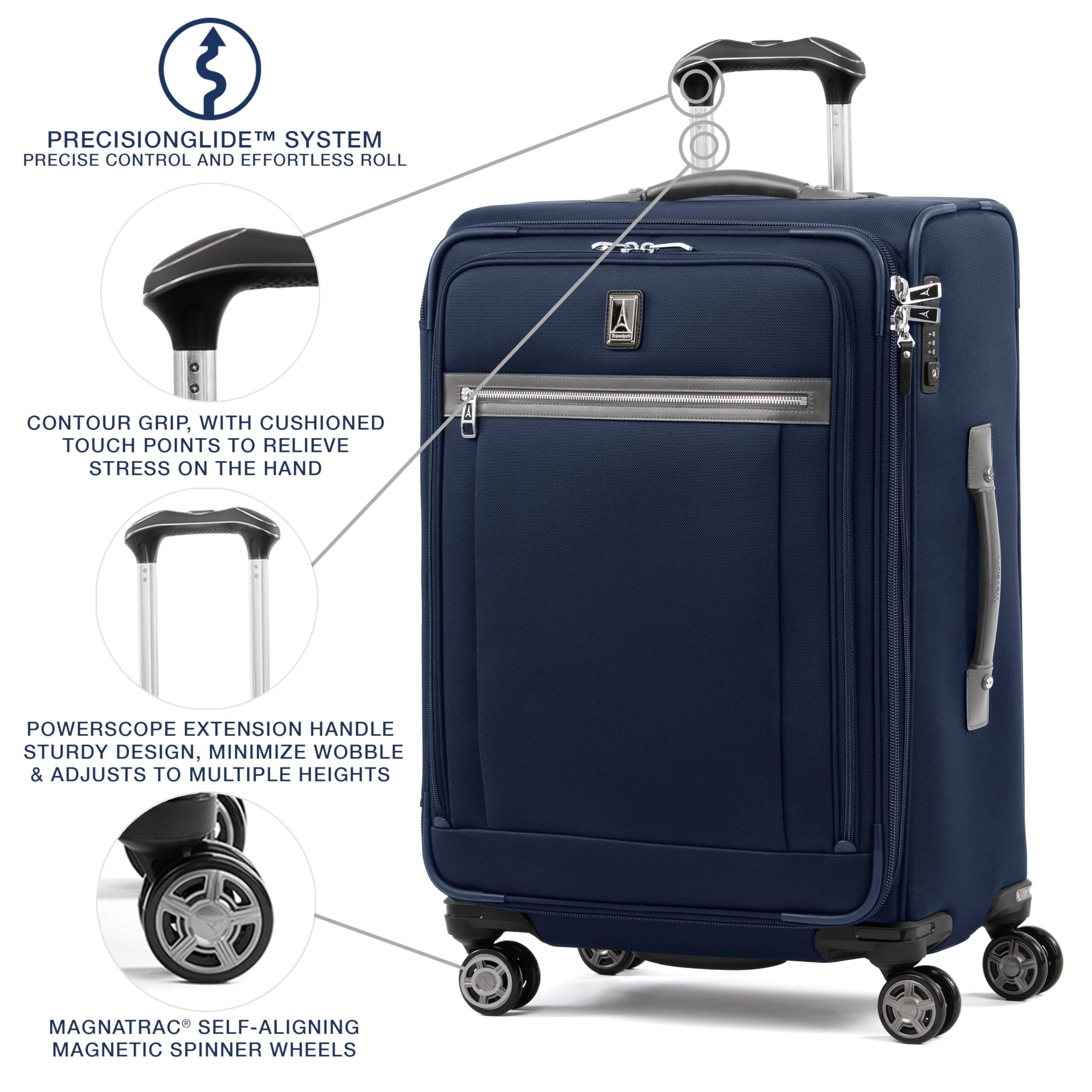 PRECISIONGLIDE™ SYSTEM  
PRECISE CONTROL AND EFFORTLESS ROLL  

CONTOUR GRIP, WITH CUSHIONED TOUCH POINTS TO RELIEVE STRESS ON THE HAND  

POWERSCOPE EXTENSION HANDLE  
STURDY DESIGN, MINIMIZE WOBBLE & ADJUSTS TO MULTIPLE HEIGHTS  

MAGNATRAC® SELF-ALIGNING MAGNETIC SPINNER WHEELS