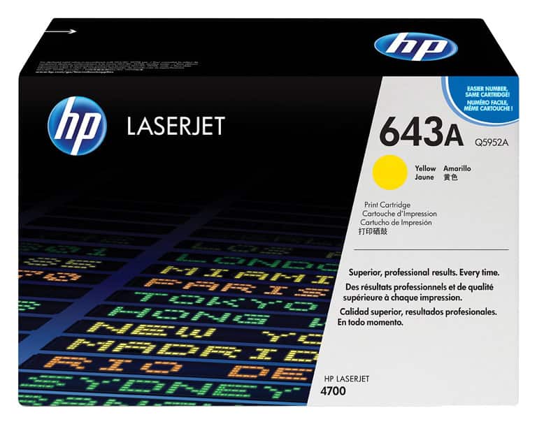 Front. HP - 643A High-Yield Toner Cartridge - Yellow.