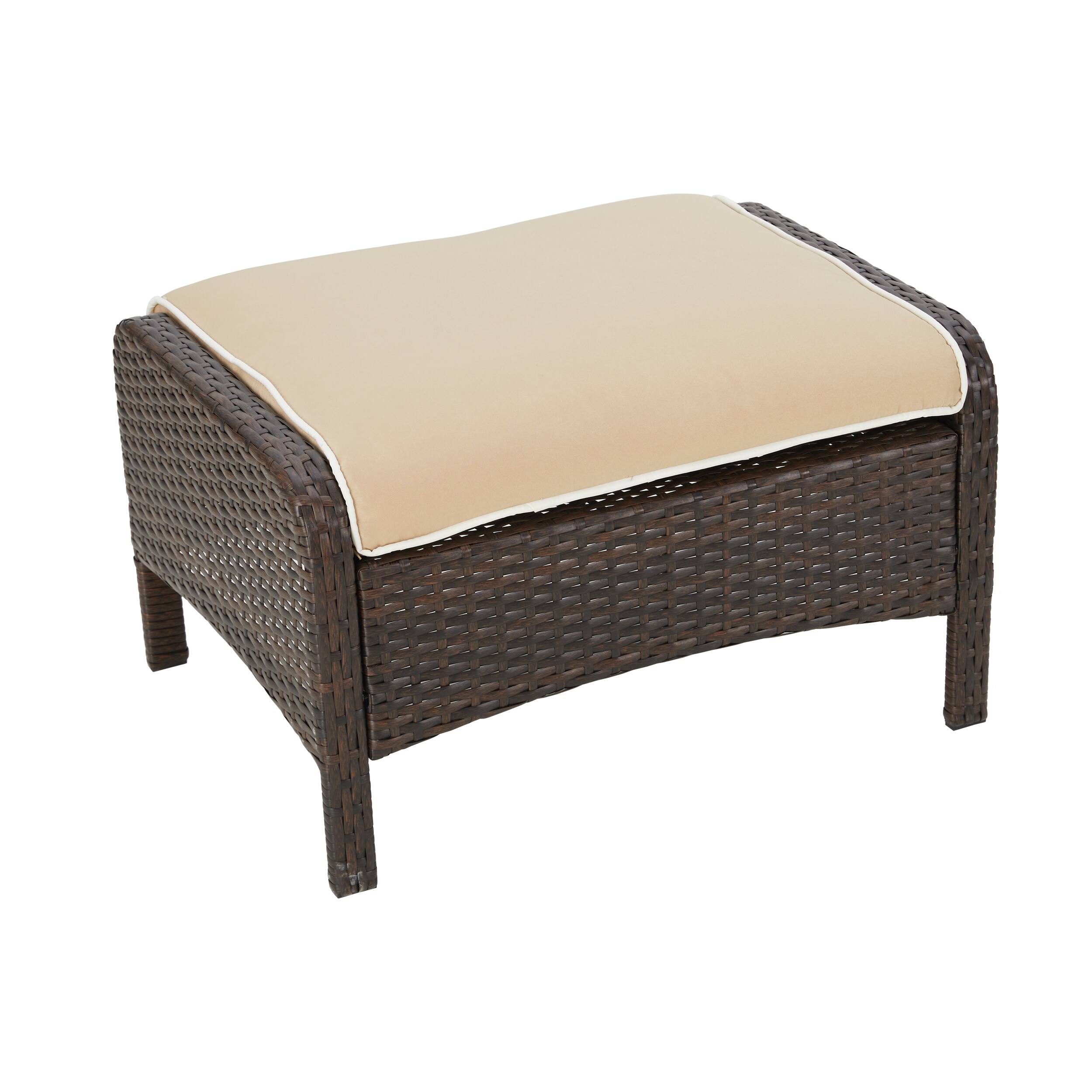 Alt View 5. Mondawe - 5-Piece Wicker Outdoor Conversation Sofa Set with Cushions - Brown+Khaki.