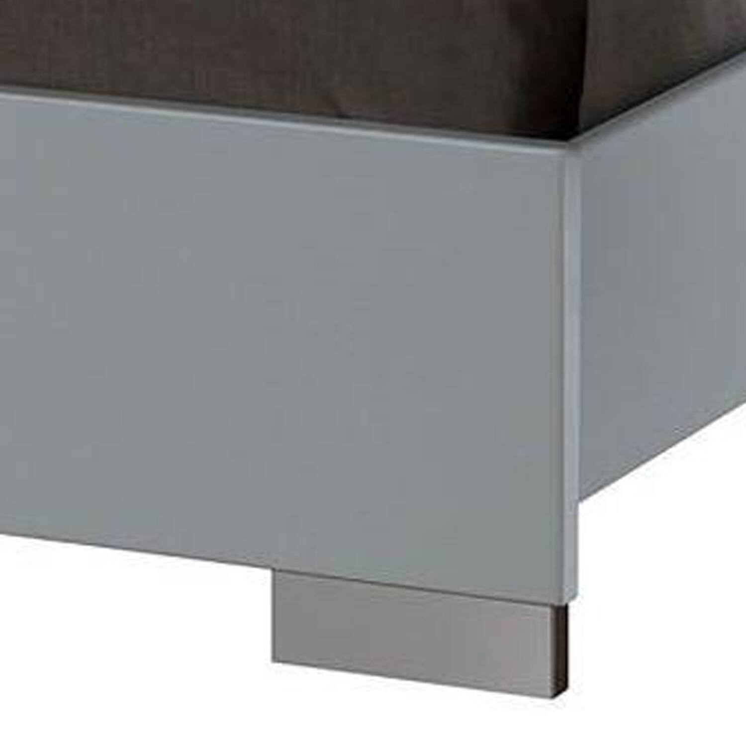 Alt View 1. Manhattan Lane - Wooden Eastern King Bed with Leatherette Headboard, White and Black - White and Black.