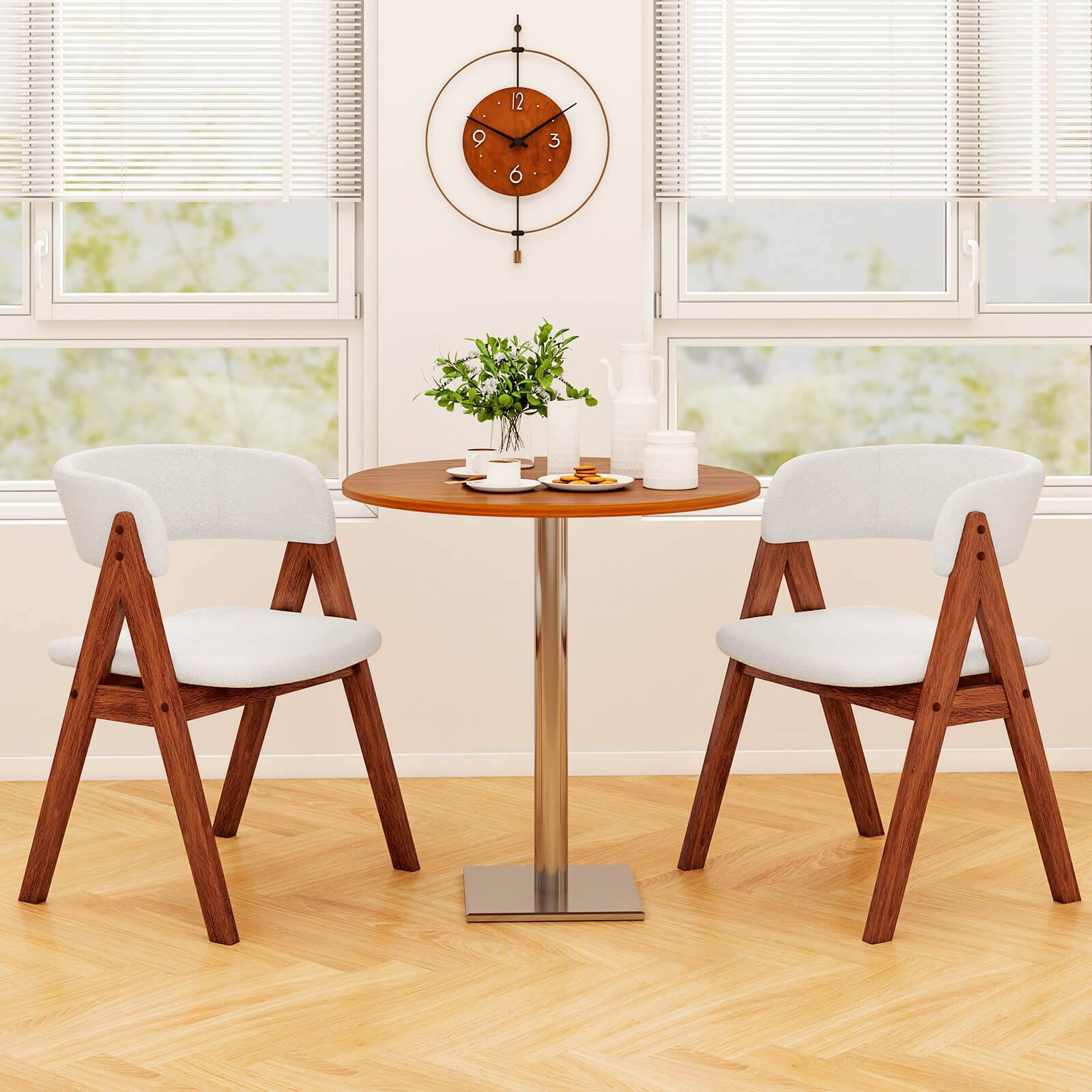 Alt View 4. Costway - Costway Dining Chairs Set of 4 Mid-Century Upholstered Kitchen Armchairs with Padded Seat - Walnut.