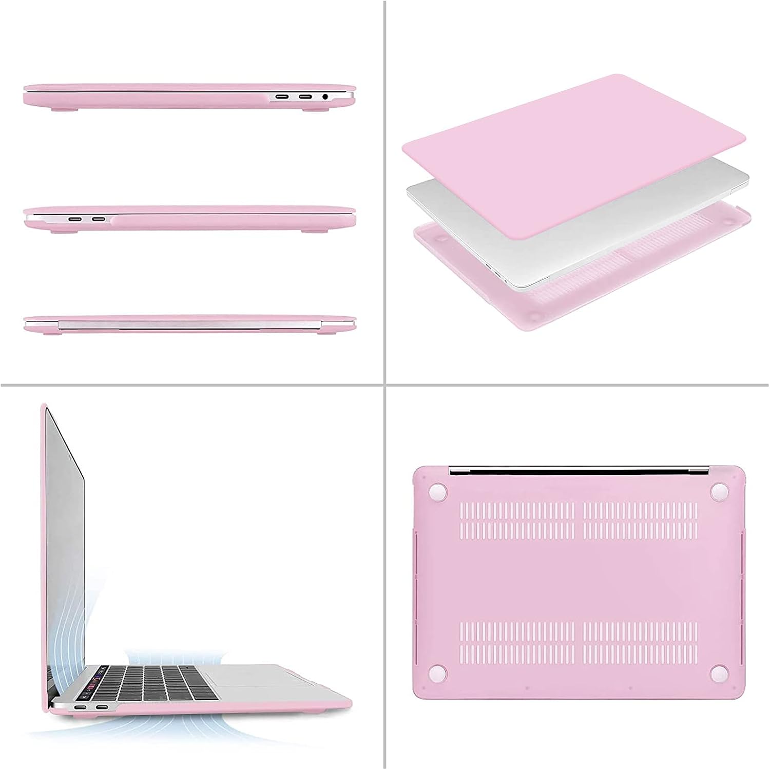 Alt View 1. mosiso - MacBook Pro 13" hard shell case with keyboard skins, screen protector and storage bag - Clear Pink.
