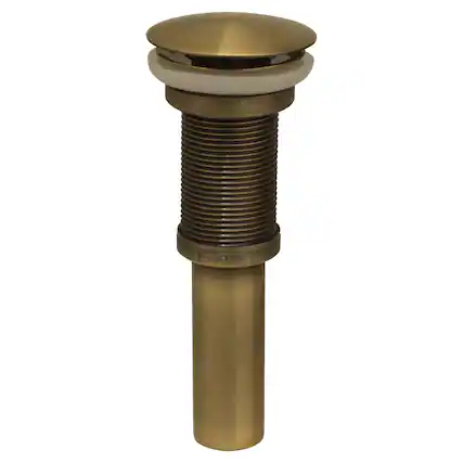 Front. Whitehaus - Decorative Pop-up Mushroom Drain with No Overflow - Antique Brass.