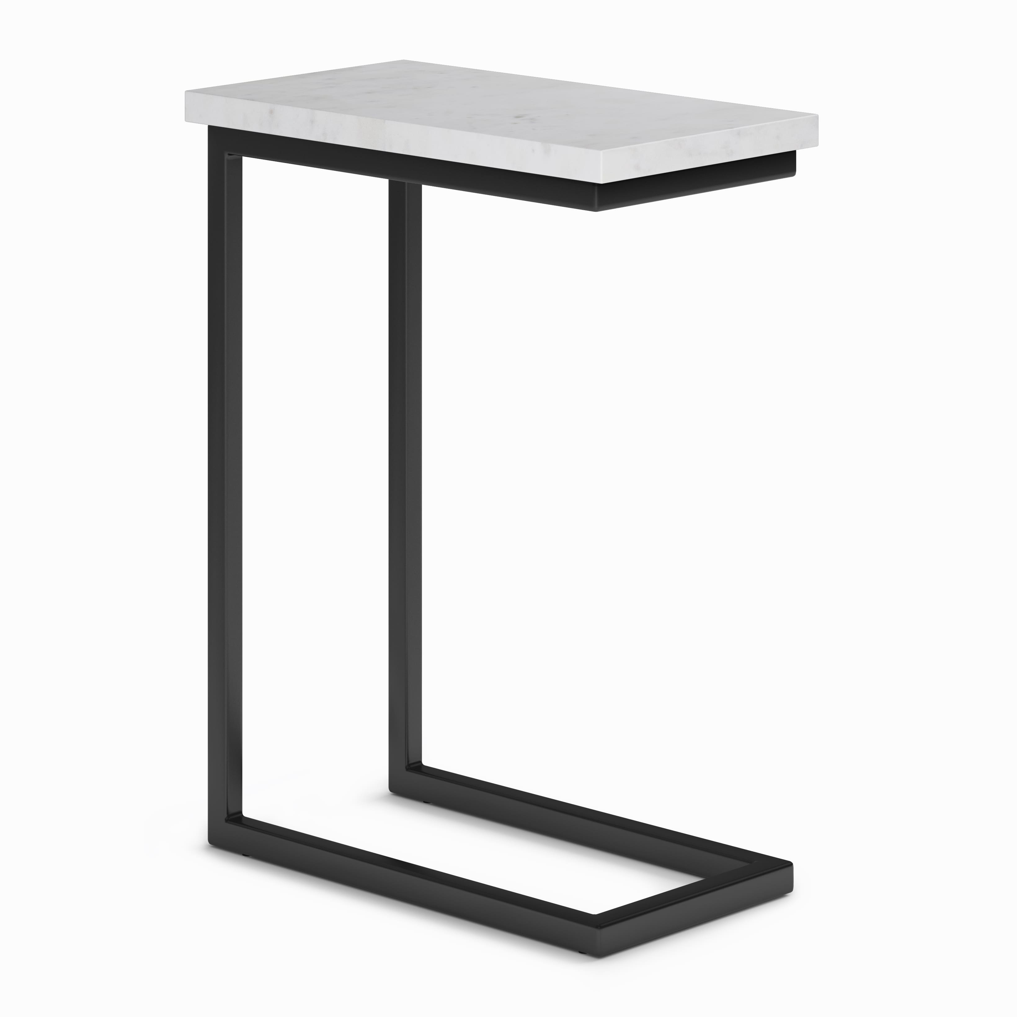 Front. Simpli Home - Skyler C Side Table with Marble Top - White.