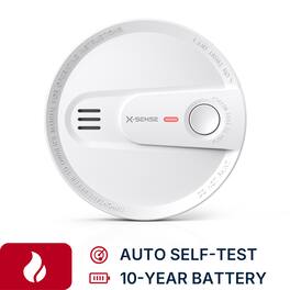 X-SENSE - 10-Year Battery Smoke Detector with Photoelectric Sensor and LED Warning Light 1 Pack - White