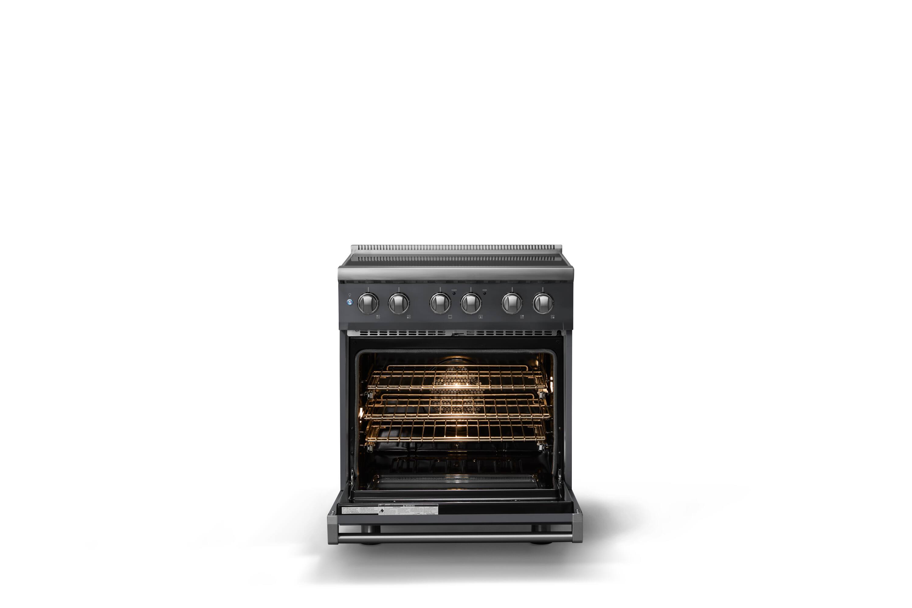 Alt View 2. Viking - 30 in. Wide 4 Elements Pro 5 Series 4.7 Cu. Ft. Freestanding Induction Convection Range - Cast Black - Cast Black.