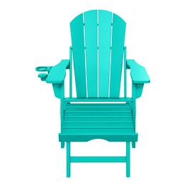 WestinTrends - Malibu Folding Adjustable Adirondack Chair with Retractable Ottoman and Cup Holder - Turquoise