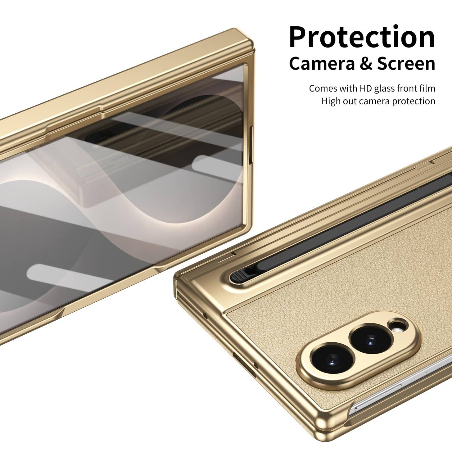 Protection Camera & Screen  
Comes with HD glass front film  
High out camera protection