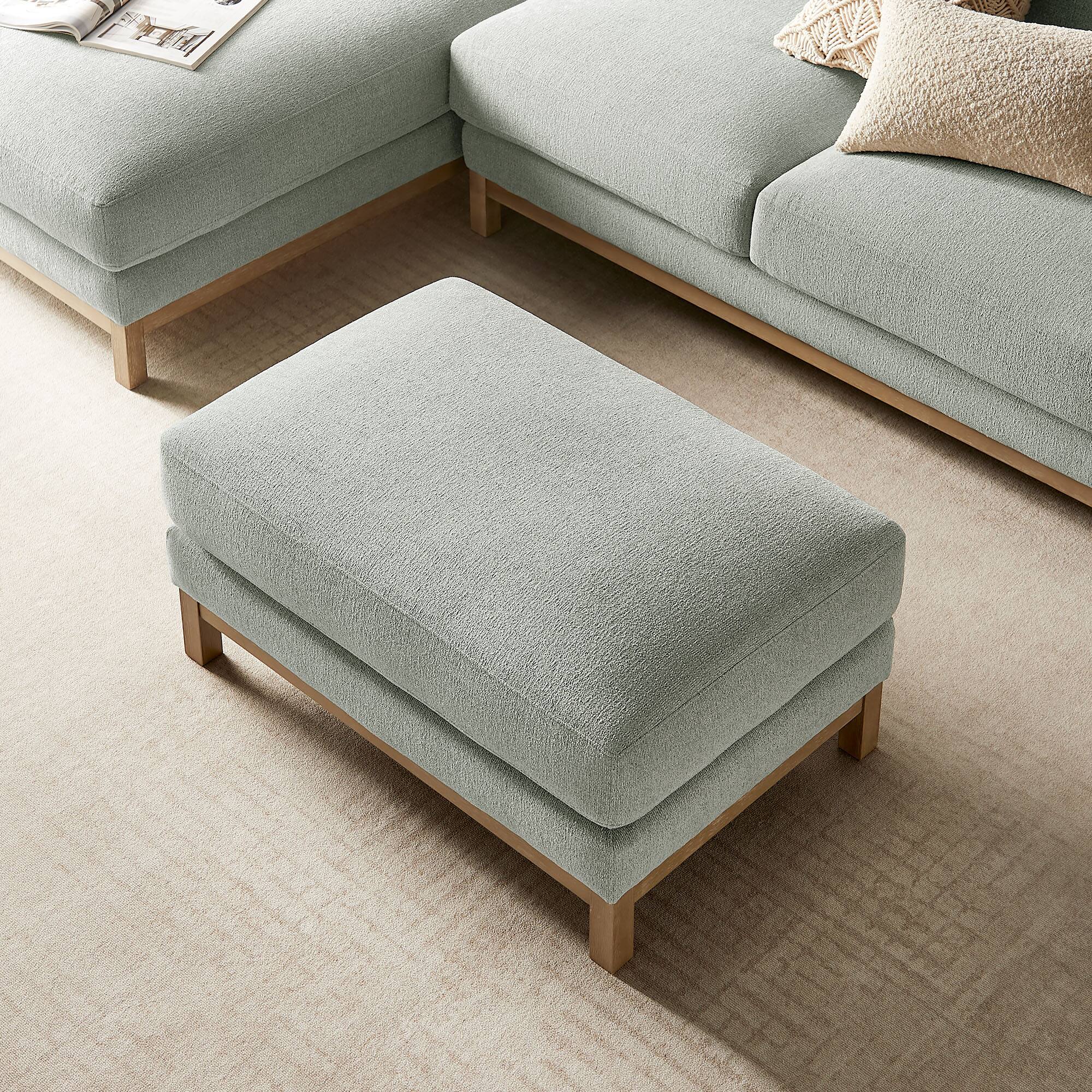 Alt View 1. Modway - Roscoe Upholstered Ottoman - Mist.