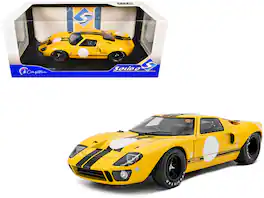1968 Ford GT40 MK1 Yellow with Black Stripes "Competition" Series 1/18 Diecast Model Car by Solido
