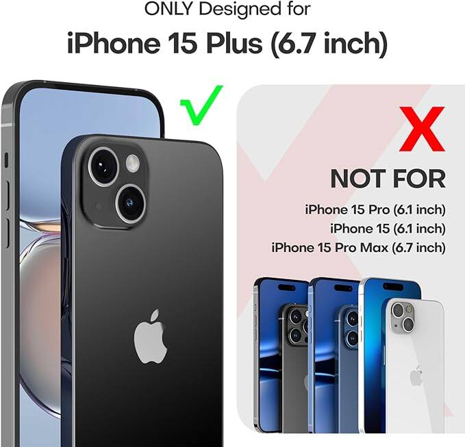 ONLY Designed for iPhone 15 Plus (6.7 inch) NOT FOR iPhone 15 Pro (6.1 inch) iPhone 15 (6.1 inch) iPhone 15 Pro Max (6.7 inch)