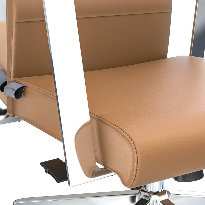 Alt View 4. LeisureMod - Aleen Ergonomic Office Desk Chair with PU Leather, Foam Padding, Adjustable Tilt, Height, and Swivel - Acorn Brown.