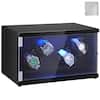 Front. VEVOR - Watch Winder, Watch Winder for 4 Men's and Women's Automatic Watches, with 2 Super Quiet Japanese Mabuchi Motors - Black.
