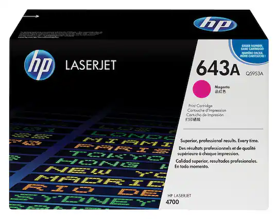 Front. HP - 643A High-Yield Toner Cartridge - Magenta.
