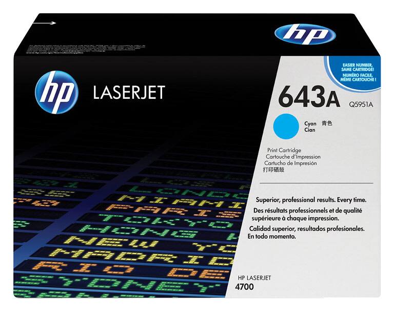 Front. HP - 643A High-Yield Toner Cartridge - Cyan.