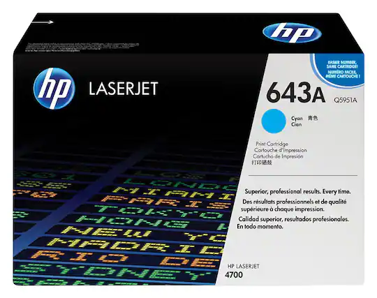Front. HP - 643A High-Yield Toner Cartridge - Cyan.
