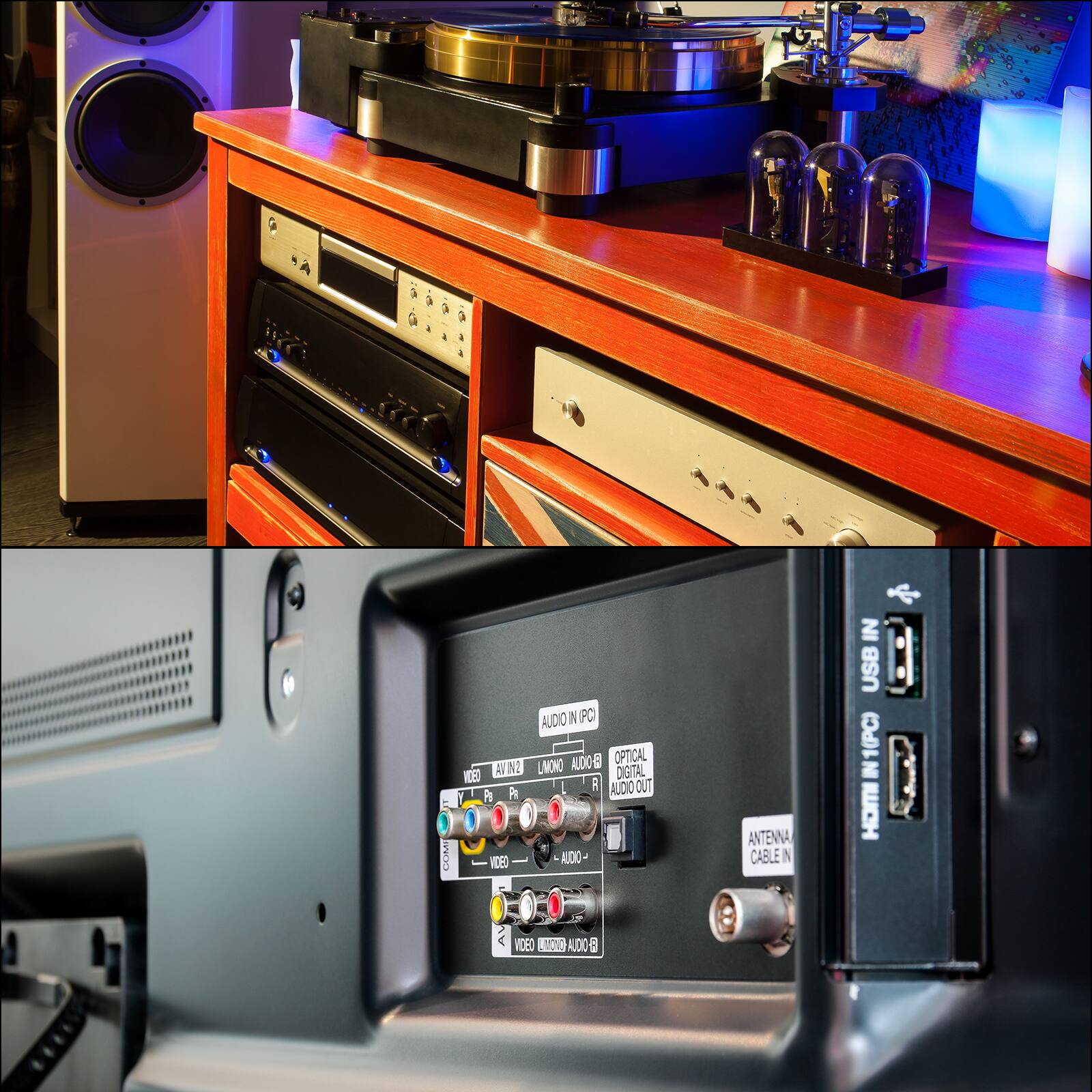 3 GUM AUDIO A PC ADOR E OPTICAL AV IN D LMOND DIGITAL OED R ALDIO OUT OUT 2 A VCED ADO ANTENNA CABLE N IN USB I 1(PC) m HOMI VOEO  ALDO a