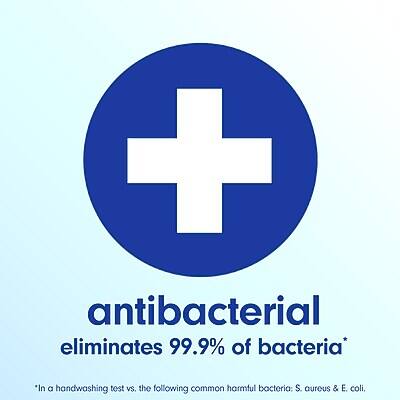 antibacterial  
eliminates 99.9% of bacteria*  

*In a handwashing test vs. the following common harmful bacteria: S. aureus & E. coli.