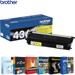 Brother - TN436Y Super High-yield Toner Cartridge with Tech Smart USA Printer Softwares